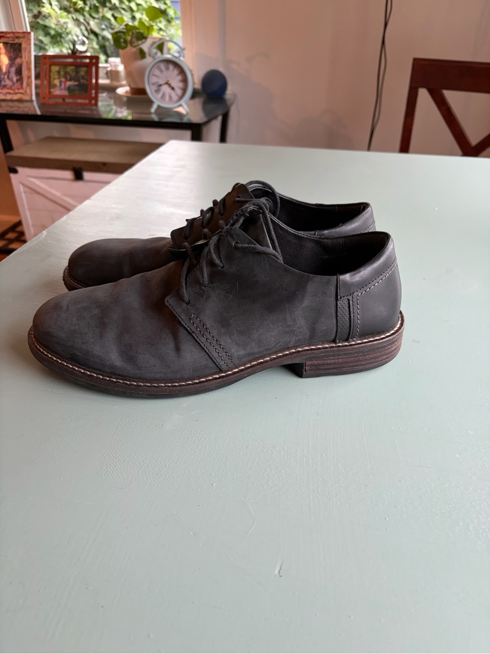 Naot Men's Black Nubuck Derby Shoes